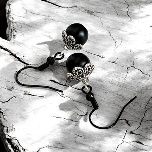 5 For $25💫Alternative Biker Black Ball Dangles Earrings